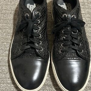 Lanvin Black Textured Men's Shoes